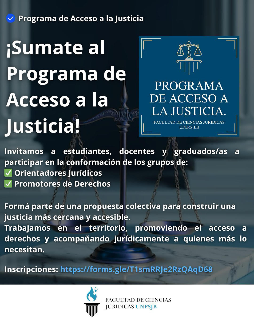 ¡Sumate al Programa de Acceso a la Justicia!