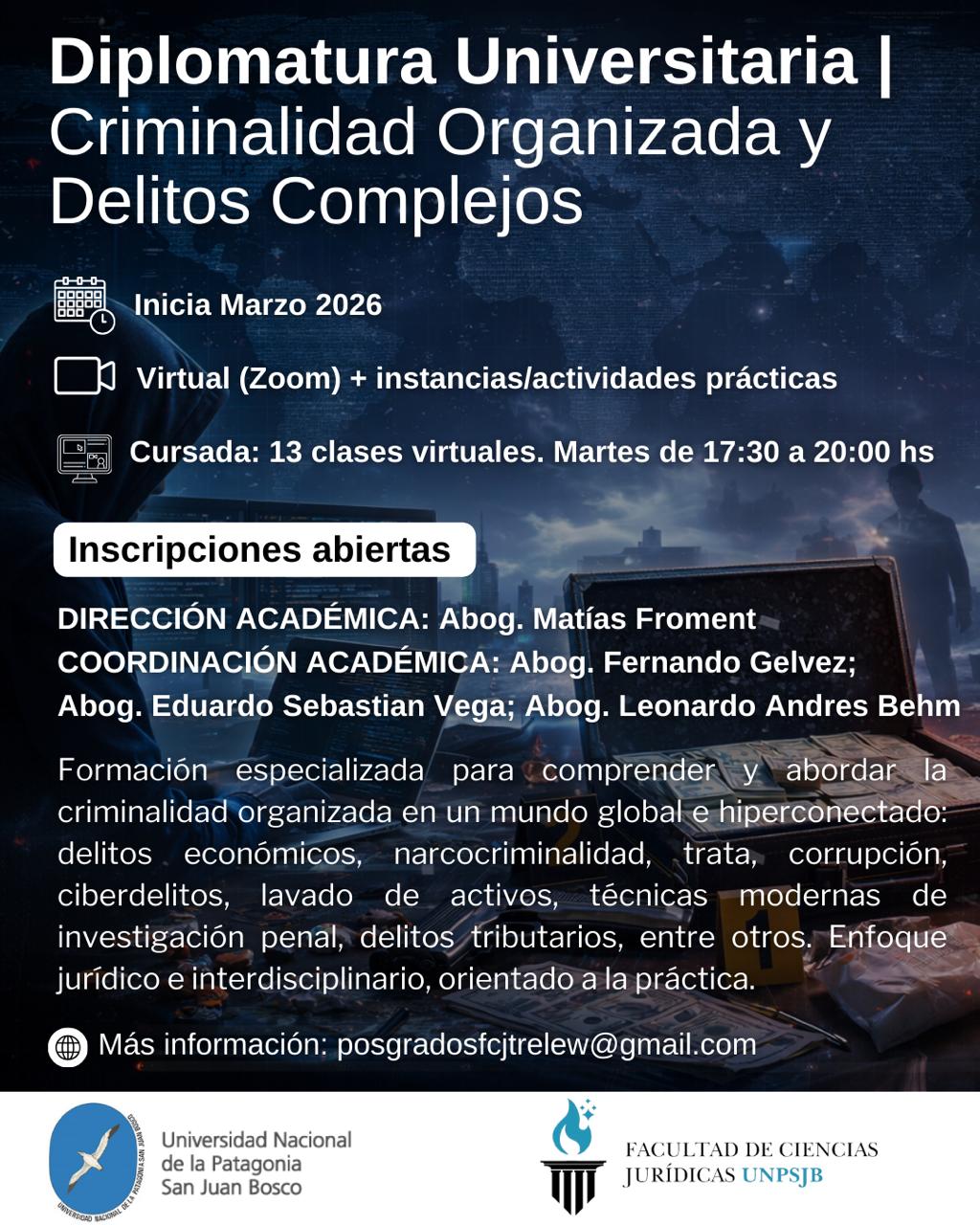 Diplomatura Universitaria en Criminalidad Organizada y Delitos Complejos