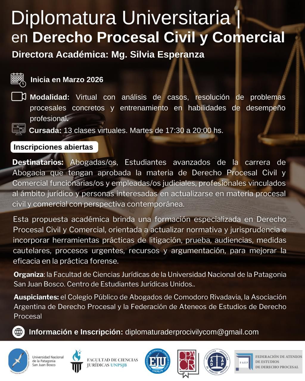 Diplomatura Universitaria en Derecho Procesal Civil y Comercial Actualizada