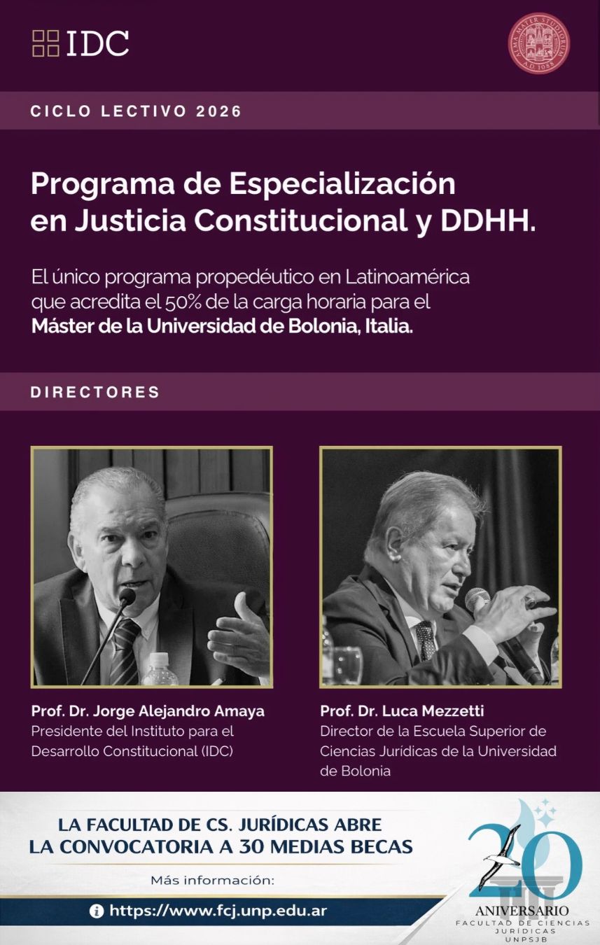 CONVENIO INTERNACIONAL – ESPECIALIZACIÓN EN JUSTICIA CONSTITUCIONAL Y DDHH