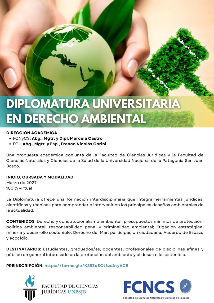 DIPLOMATURA UNIVERSITARIA EN DERECHO AMBIENTAL